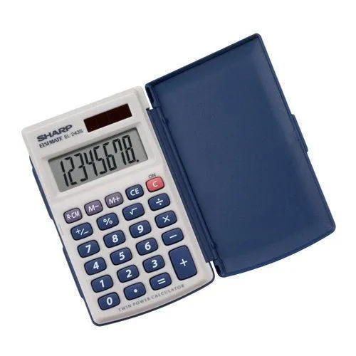 Sharp EL-243SB - 8 Digit Pocket Calculator with Hinged Hard Cover - Image 3