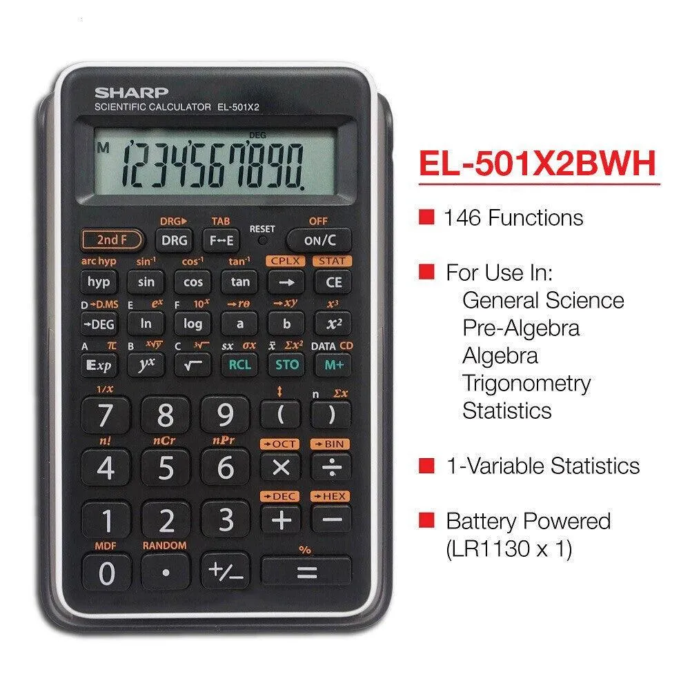 Sharp EL-501X2BWH - Scientific Calculator - Image 3