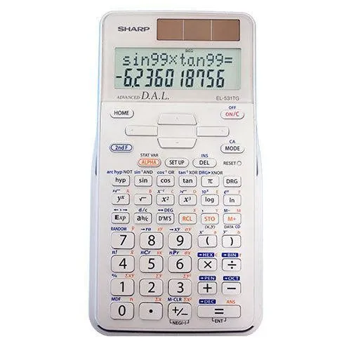Sharp EL-531TGBDW - Scientific Calculator with 2 Line Display - White