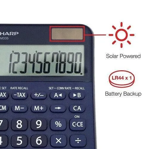 Sharp EL-M335BBL - 10 Digit Extra Large Desktop Calculator - Blue - Image 4