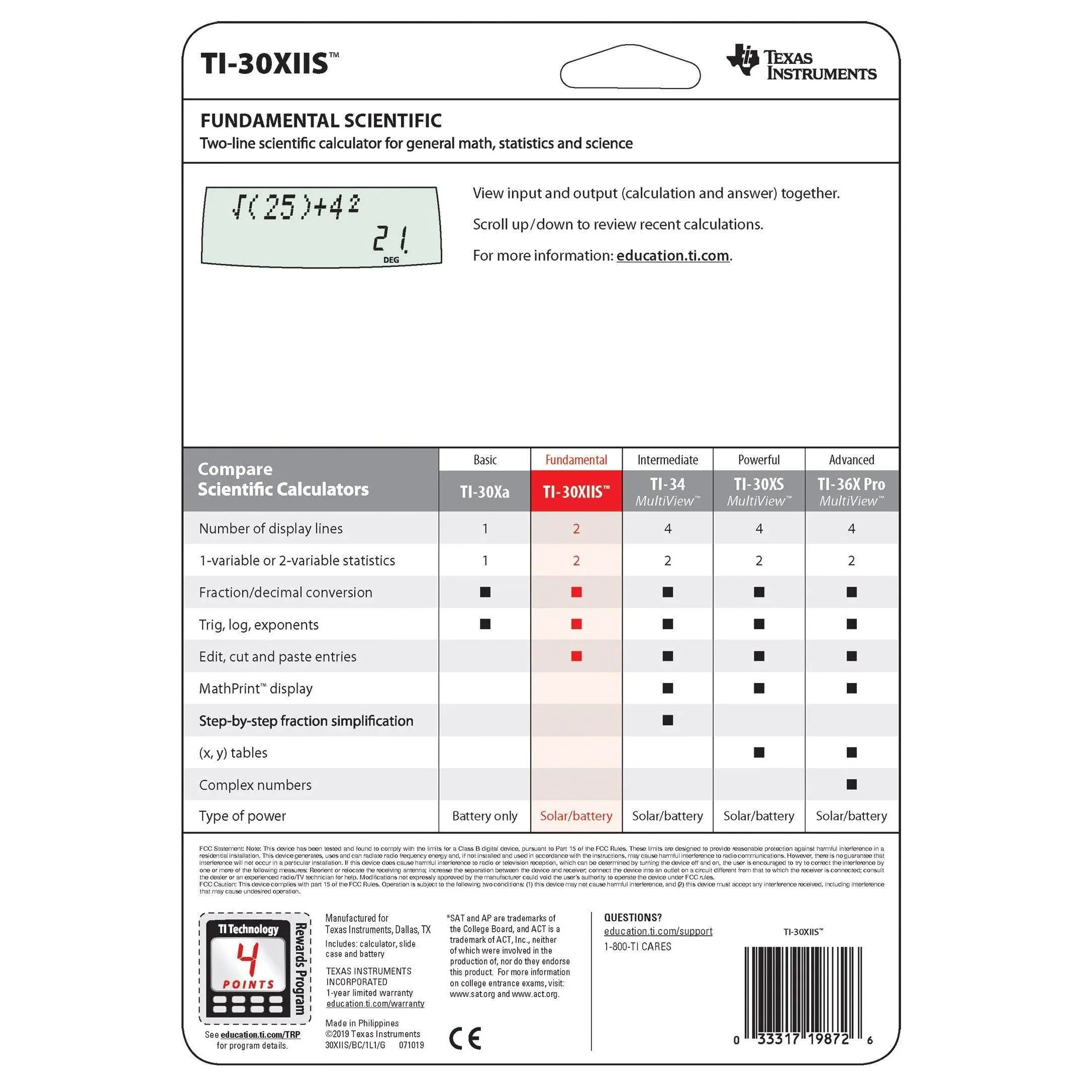 TI-30XIIS Scientific Calculator - Red - Image 5