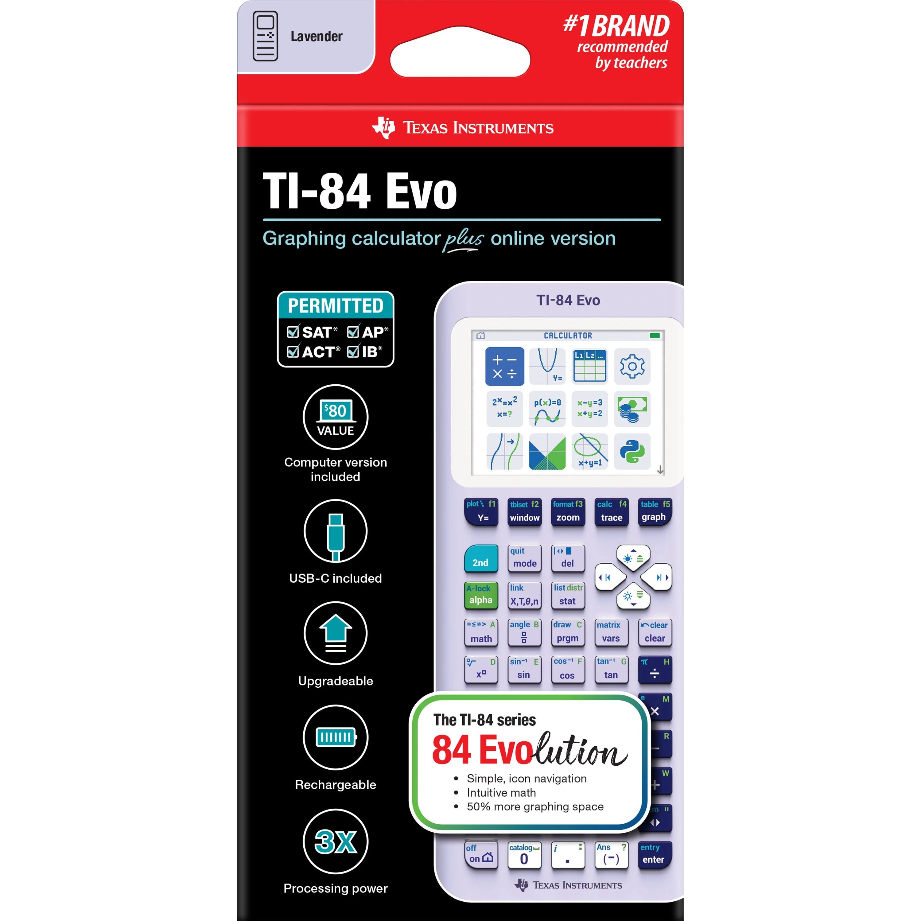 TI-84 Evo Graphing Calculator - Lavender