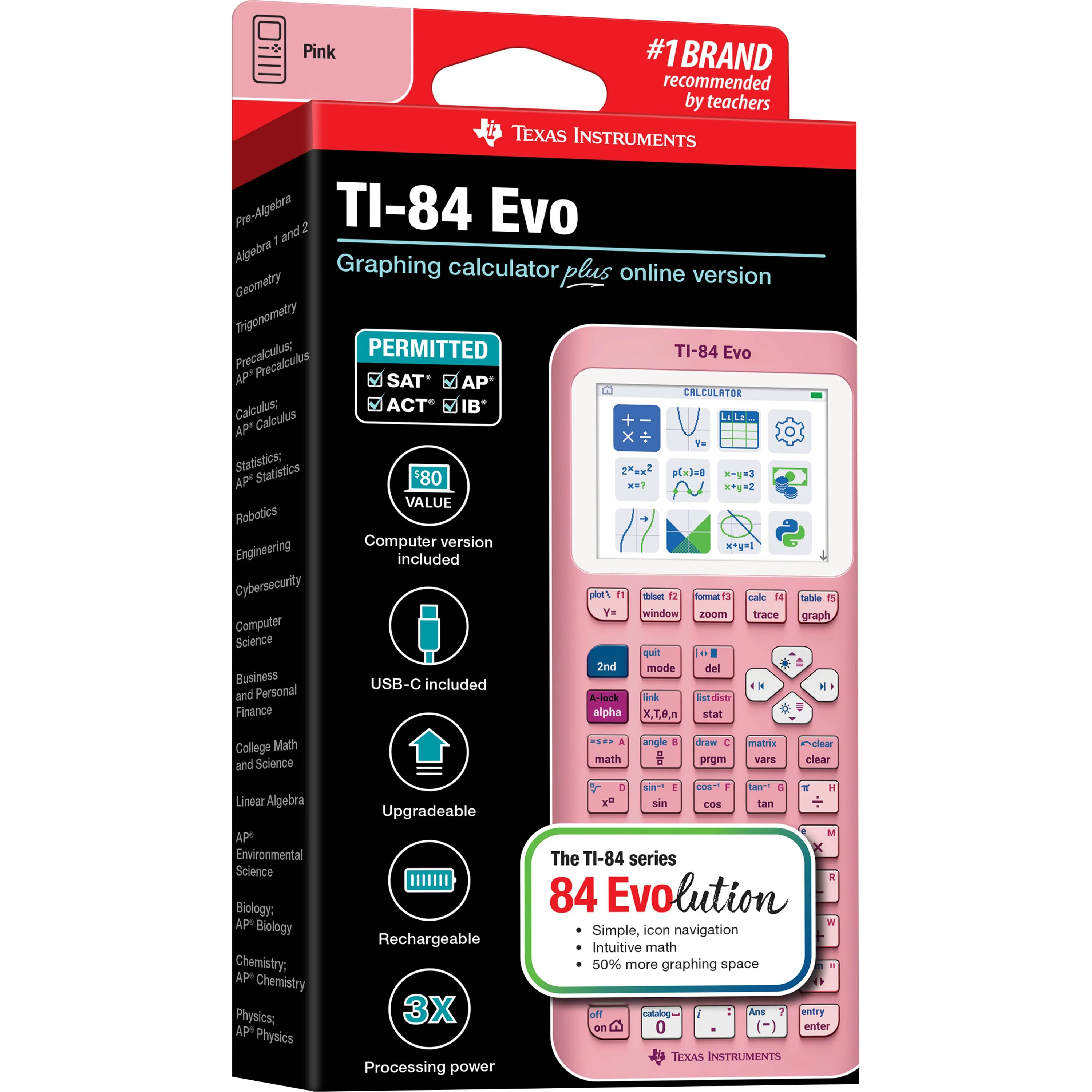 TI-84 Evo Graphing Calculator - Pink - Image 5