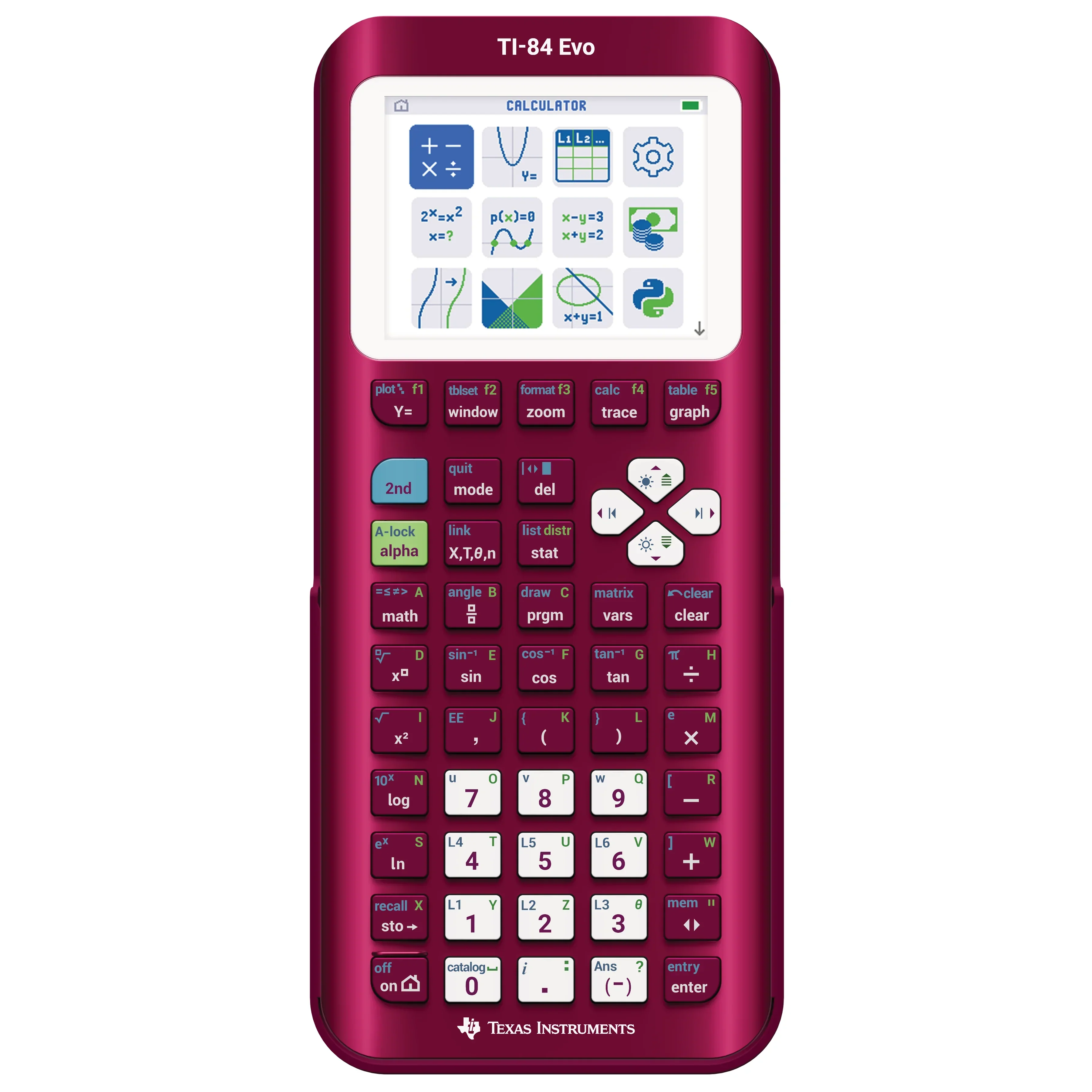 TI-84 Evo Graphing Calculator - Raspberry (Metallic) - Image 2