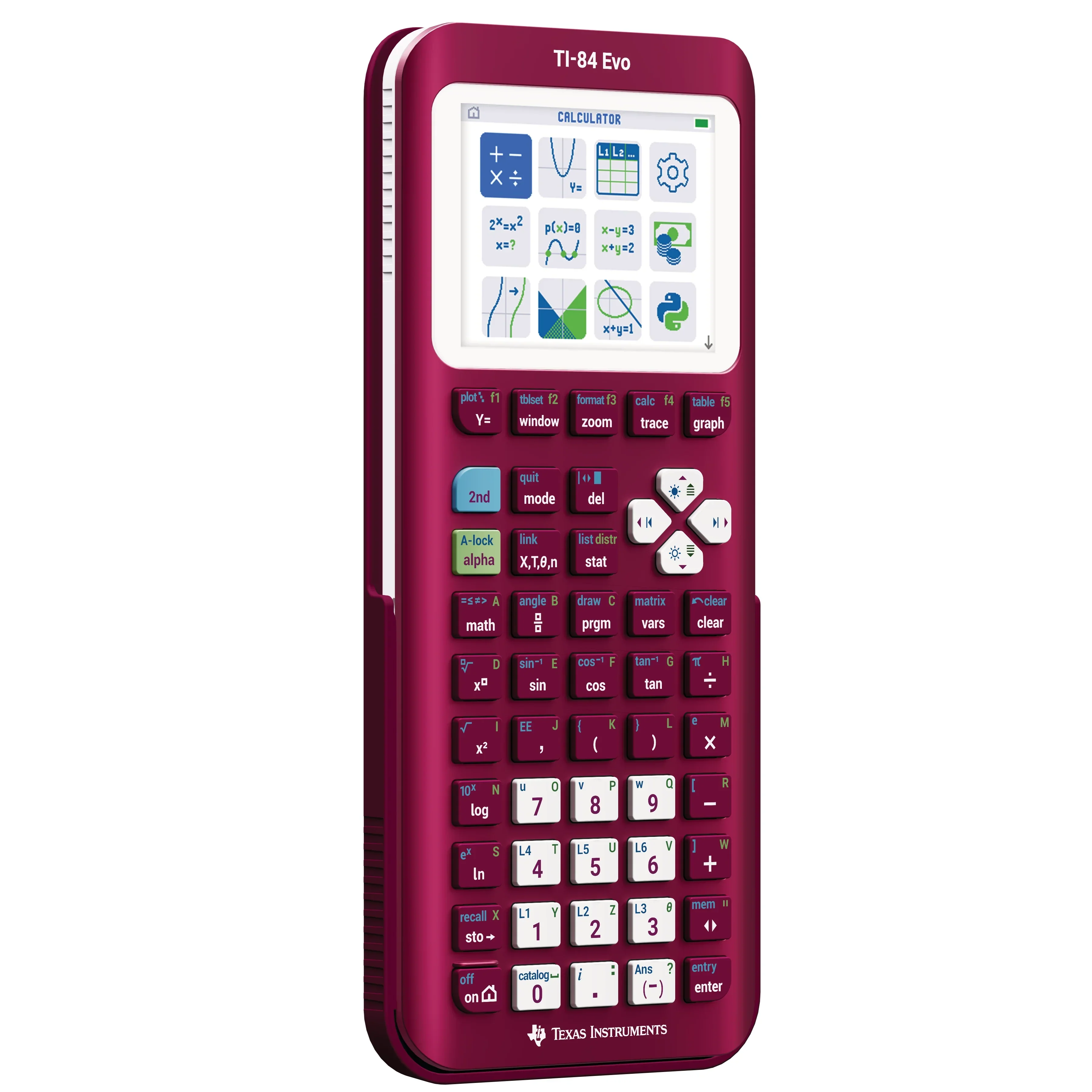 TI-84 Evo Graphing Calculator - Raspberry (Metallic) - Image 3