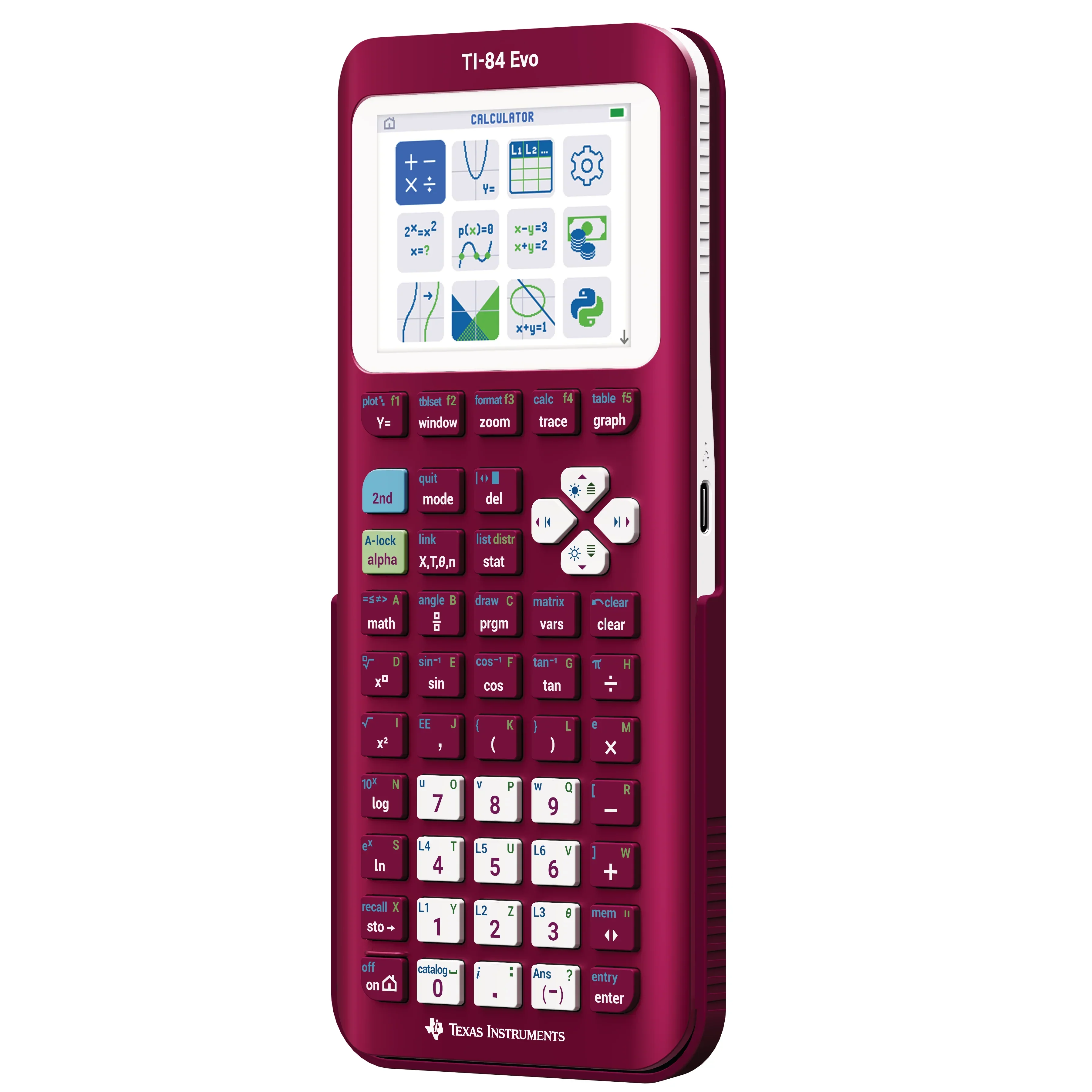 TI-84 Evo Graphing Calculator - Raspberry (Metallic) - Image 4