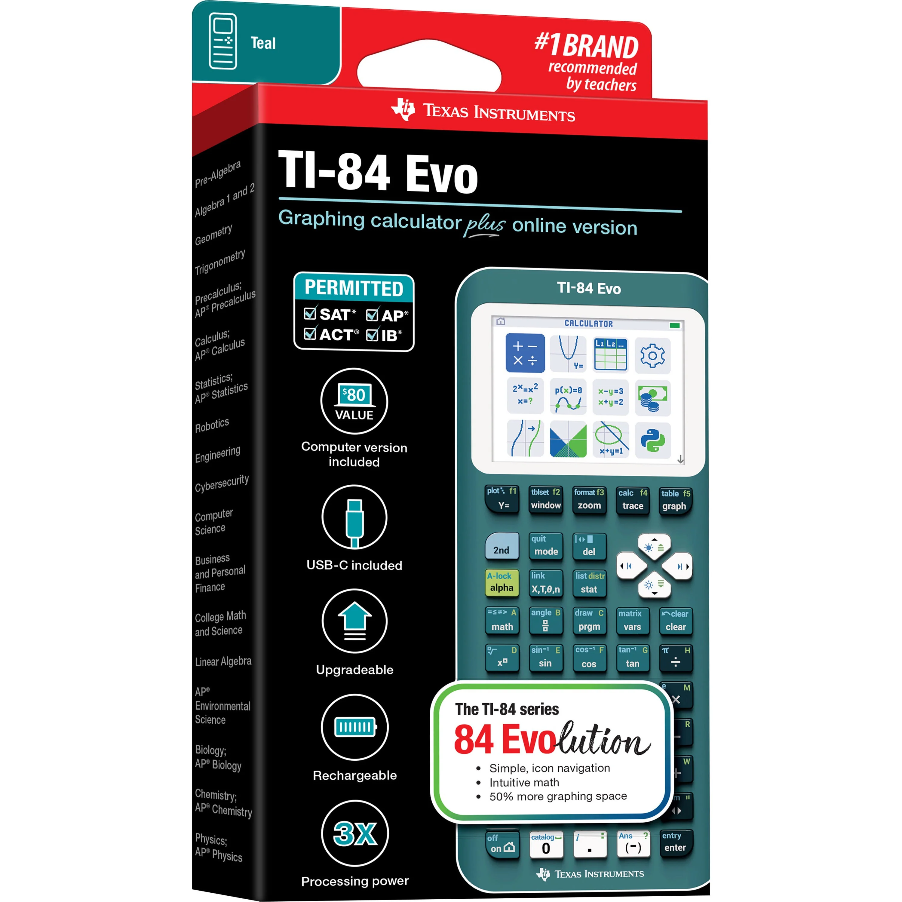 TI-84 Evo Graphing Calculator - Teal - Image 5
