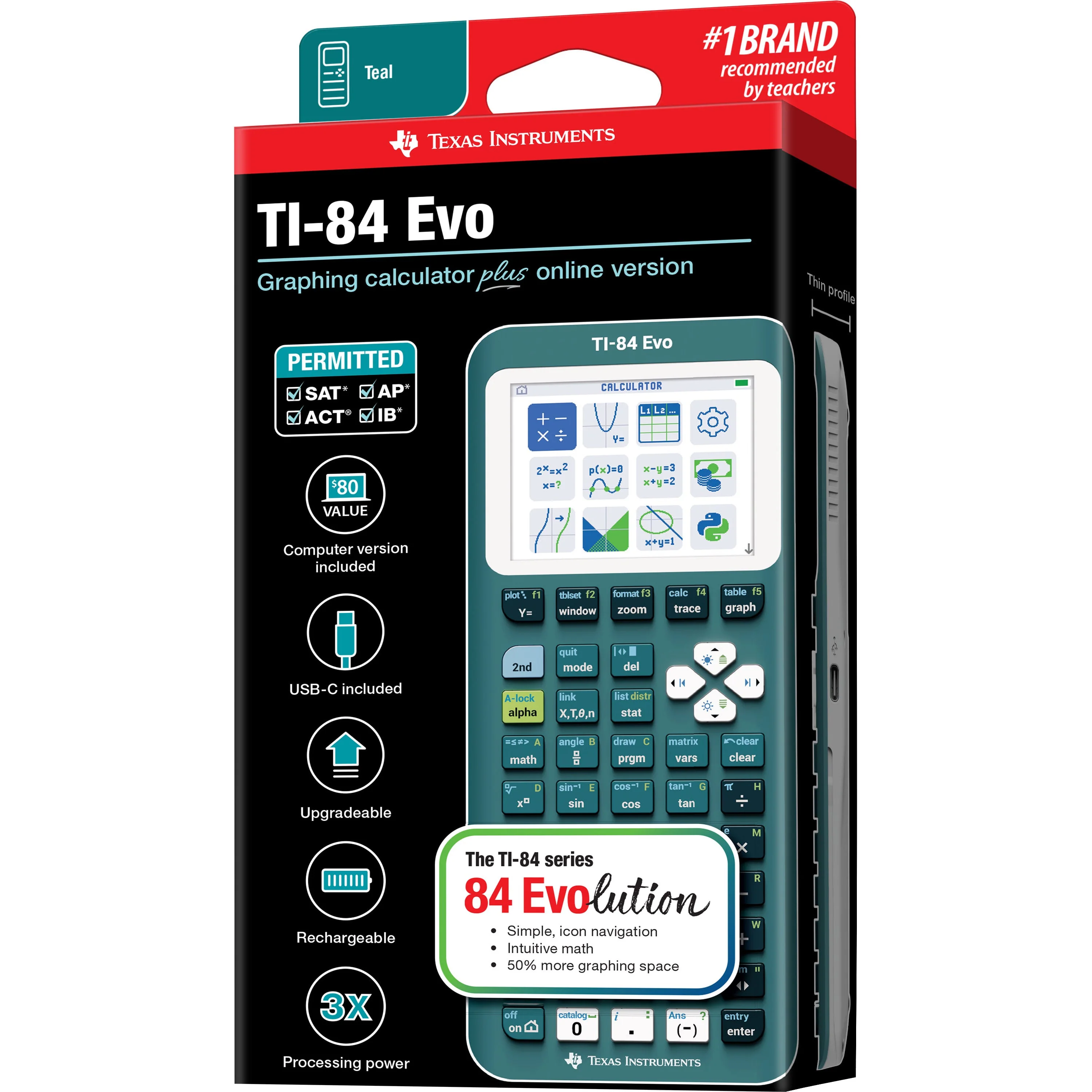 TI-84 Evo Graphing Calculator - Teal - Image 6