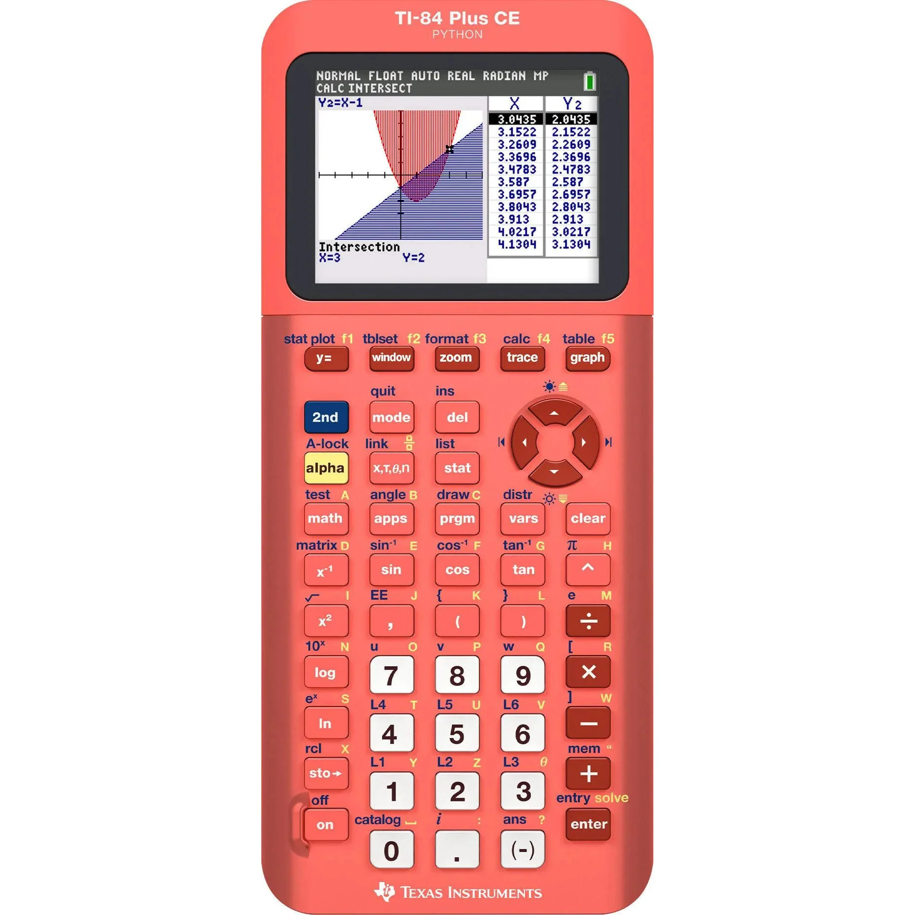 Ti-84 Plus CE Python Graphing Calculator - Count on Coral - Image 2