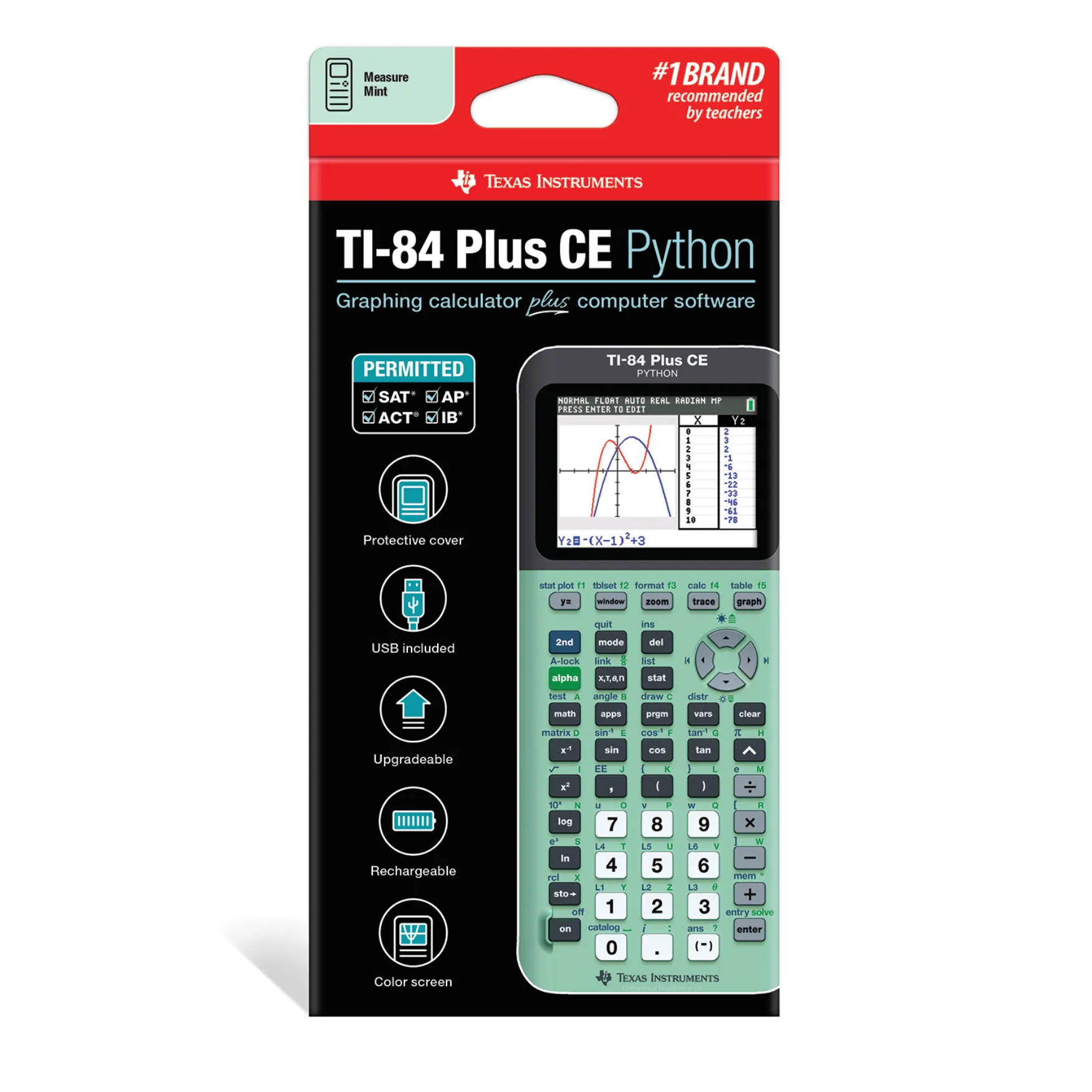 Ti-84 Plus CE Python Graphing Calculator - Measure Mint