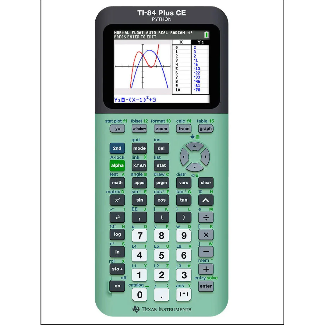 Ti-84 Plus CE Python Graphing Calculator - Measure Mint - Image 5