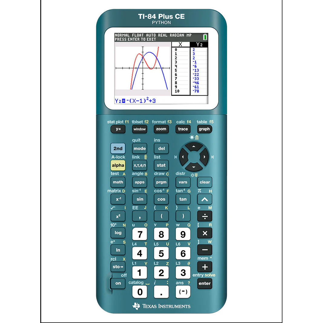 Ti-84 Plus CE Python Graphing Calculator - Totally Teal - Image 9